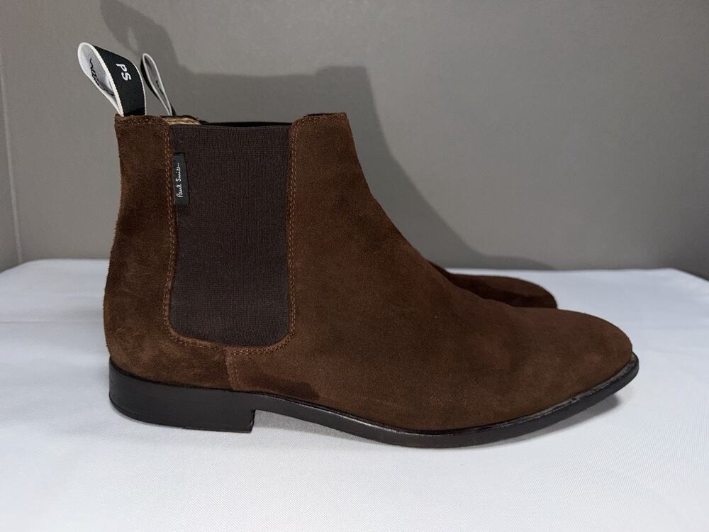 Paul Smith Gerald Size 42 US 9 Brown Suede Chelsea Boots Ankle Pull Tab